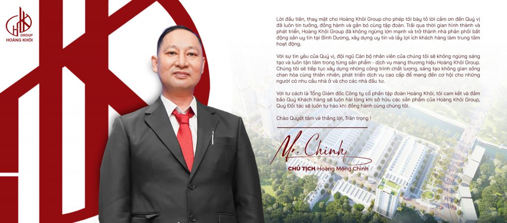 Thông điệp từ Chủ tịch HĐQT - Kiêm Tổng Giám Đốc Công Ty Cổ Phần Tập Đoàn Hoàng Khôi